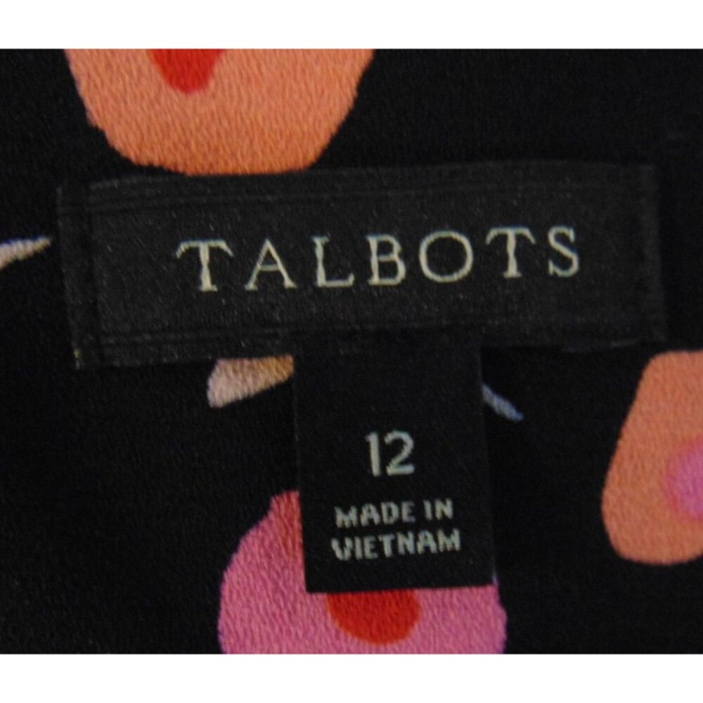 Talbots Floral Shift Dress Womens Size 12 Flutter Sleeve w/Bow Detail Ditsy Knee - Picture 6 of 9